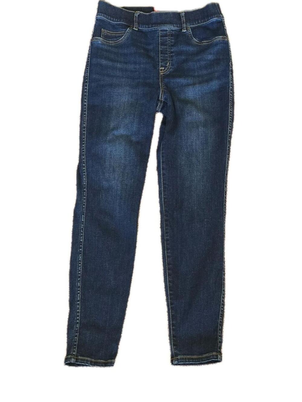 SPANX Jeanish Ankle Leggings Dark Wash Blue Mid-Rise Sz M Skinny Stretch Comfort